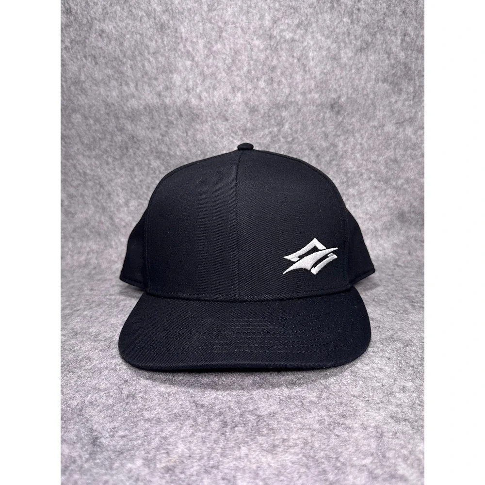 Naish Black Snapback Hat Embroidered Logo Cotton Flat Brim Cap Mens OSFM